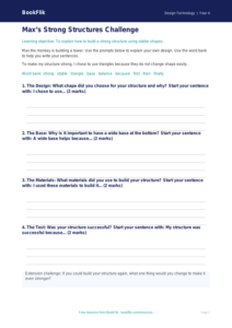 Free Structures Writing Frame | Year 4 Supported | BookFlik