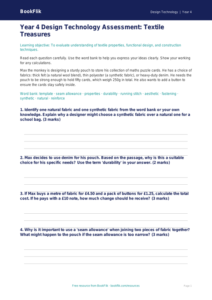 Free Textiles Assessment | Year 4 Greater Depth | BookFlik