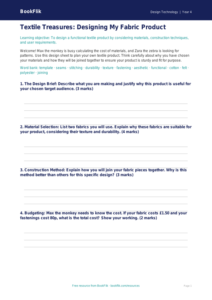 Free Textiles Template | Year 4 Greater Depth | BookFlik