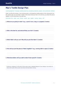 Free Textiles Template | Year 4 Supported | BookFlik