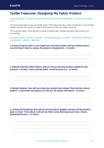 Free Textiles Writing Frame | Year 5 Core | BookFlik