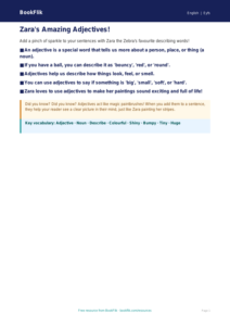 Free Adjectives Poster | EYFS Core | BookFlik