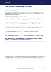 Free Adjectives Activity Sheet | Year 1 Core | BookFlik