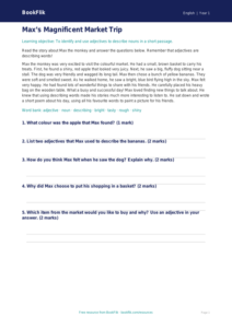 Free Adjectives Comprehension | Year 1 Core | BookFlik