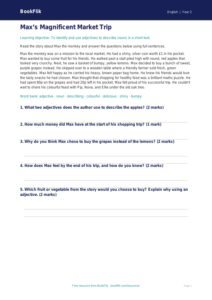 Free Adjectives Comprehension | Year 2 Core | BookFlik