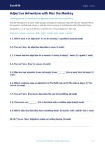 Free Adjectives Quiz | Year 2 Core | BookFlik