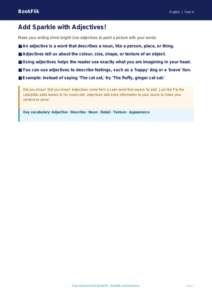 Free Adjectives Poster | Year 4 Supported | BookFlik