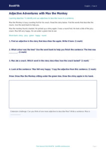 Free Adjectives Track Sheet | Year 4 Supported | BookFlik