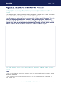 Free Adjectives Drawing Sheet | Year 5 Core | BookFlik