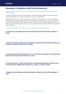 Free Adjectives Track Sheet | Year 5 Core | BookFlik