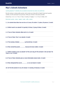 Free Adverbs Quiz | Year 4 Supported | BookFlik