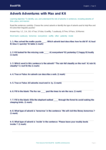 Free Adverbs Quiz | Year 5 Core | BookFlik
