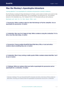 Free Apostrophes Worksheet | Year 2 Grammar Practice | BookFlik
