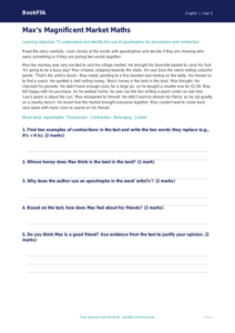 Free Apostrophes Comprehension | Year 3 Core | BookFlik