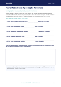 Free Apostrophes Activity Sheet | Year 4 Supported | BookFlik