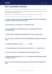 Free Apostrophes Quiz | Year 4 Supported | BookFlik