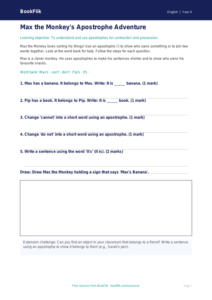 Free Apostrophes Worksheet | Year 4 Supported | BookFlik