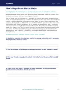 Free Apostrophes Comprehension | Year 5 Core | BookFlik