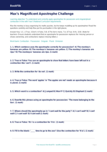 Free Apostrophes Quiz | Year 5 Core | BookFlik