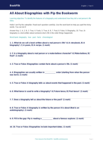 Free Biography Quiz | Year 4 Supported | BookFlik