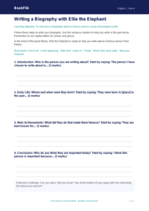 Free Biography Writing Frame | Year 4 Supported | BookFlik