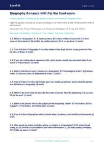 Free Biography Quiz | Year 5 Core | BookFlik