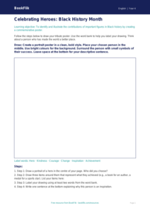 Free Black History Month Drawing Sheet | Year 4 Supported | BookFlik