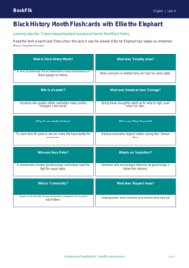 Free Black History Month Flashcards | Year 4 Supported | BookFlik