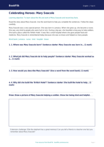 Free Black History Month Track Sheet | Year 4 Supported | BookFlik
