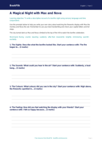 Free Bonfire Night Writing Frame | Year 2 Core | BookFlik