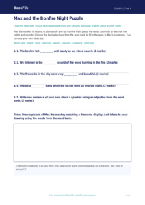 Free Bonfire Night Activity Sheet | Year 4 Supported | BookFlik