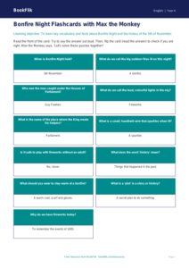 Free Bonfire Night Flashcards | Year 4 Supported | BookFlik