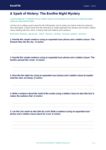 Free Bonfire Night Activity Sheet | Year 5 Core | BookFlik