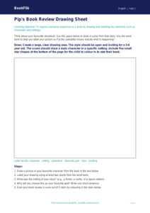 Free Book Review Drawing Sheet | Year 1 Core | BookFlik