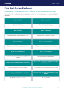 Free Book Review Flashcards | Year 1 Core | BookFlik