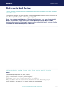 Free Book Review Drawing Sheet | Year 2 Core | BookFlik