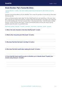 Free Book Review Track Sheet | Year 2 Core | BookFlik