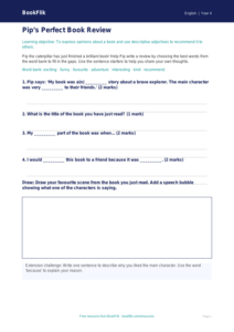 Free Book Review Activity Sheet | Year 4 Supported | BookFlik