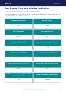 Free Book Review Flashcards | Year 4 Supported | BookFlik