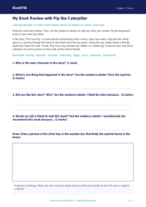 Free Book Review Track Sheet | Year 4 Supported | BookFlik