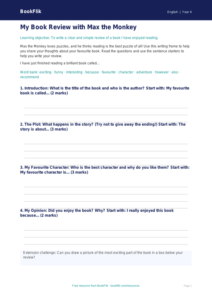 Free Book Review Writing Frame | Year 4 Supported | BookFlik