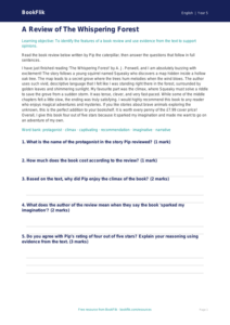 Free Book Review Comprehension | Year 5 Core | BookFlik