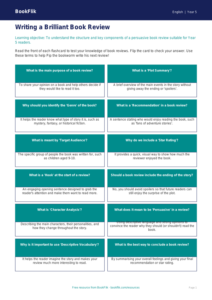 Free Book Review Flashcards | Year 5 Core | BookFlik