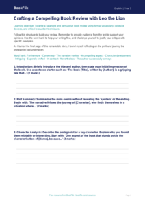 Free Book Review Writing Frame | Year 5 Greater Depth | BookFlik