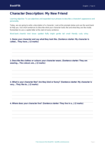 Free Character Description Template | Year 4 Supported | BookFlik
