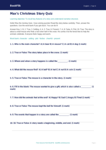 Free Christmas Story Quiz | Year 4 Supported | BookFlik