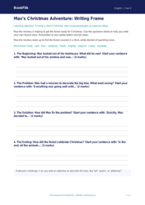 Free Christmas Story Writing Frame | Year 4 Supported | BookFlik