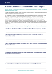 Free Christmas Story Assessment | Year 5 Core | BookFlik