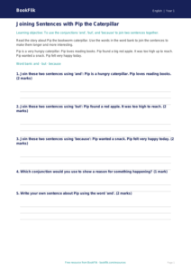 Free Conjunctions Practice Worksheet | Year 1 Grammar | BookFlik