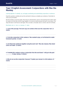 Free Conjunctions Assessment | Year 2 Core | BookFlik